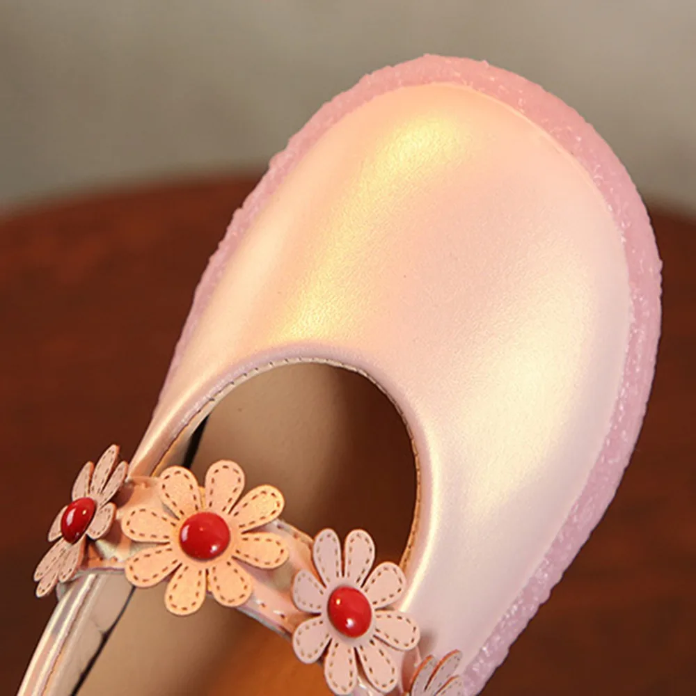 Child Little Girl Mary Jane Shoes Girl Flat Shoes Princess Shoes Flowers Daisy Shoes Slip