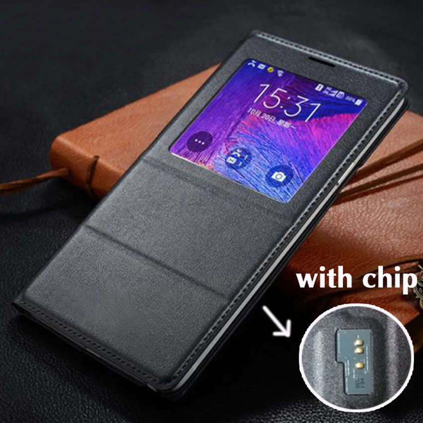Smart View Auto Sleep Wake Shell With Chip Phone Leather Case Flip Cover Mask For Samsung Galaxy Note 4 Note4 N9100
Smart View Auto Sleep Wake Shell With Chip Phone Leather Case Flip Cover Mask For Samsung Galaxy Note 4 Note4 N9100