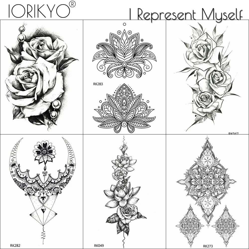 DIY Women Temporary Tattoo Black Arm Chest Art Tattoo Stickers Girls Sketch Henna Flower Chains Lotus Fake Tatto Lace Moon Paste
DIY Women Temporary Tattoo Black Arm Chest Art Tattoo Stickers Girls Sketch Henna Flower Chains Lotus Fake Tatto Lace Moon Paste