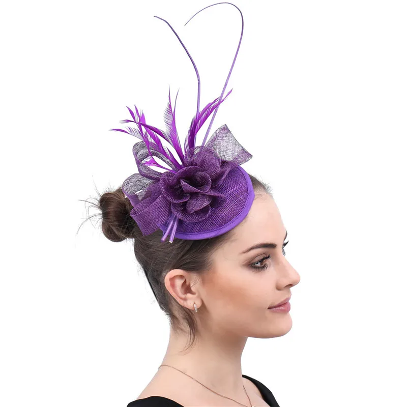 Purple Headwear Sinamay Fascinator Hats Women Handmade Floral Church Hats Lady Cocktail Hat for Evening Party Wedding Headdress
Purple Headwear Sinamay Fascinator Hats Women Handmade Floral Church Hats Lady Cocktail Hat for Evening Party Wedding Headdress