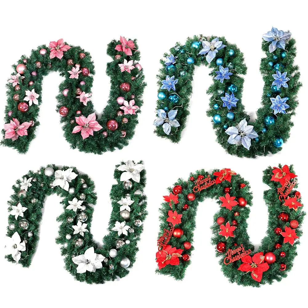 2.7 m Christmas rattan garland Artificial Flower Christmas Tree Hanging Ornament Xmas Ball Decoration Around Hanging Flower Vine
2.7 m Christmas rattan garland Artificial Flower Christmas Tree Hanging Ornament Xmas Ball Decoration Around Hanging Flower Vine