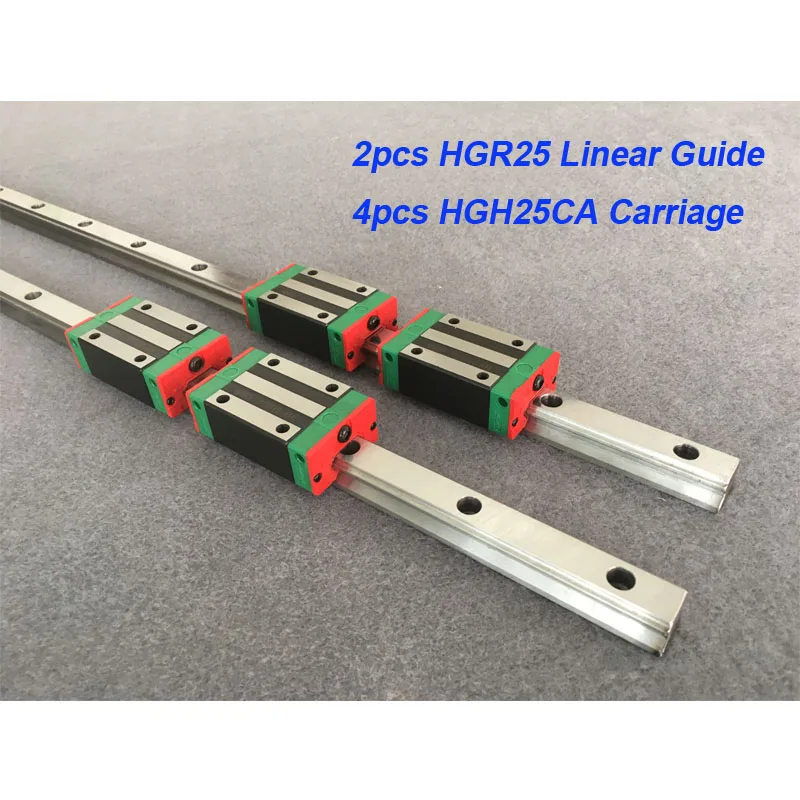 

2pcs HGR25 200 300 400 500 600 700 800 900 1000 1100mm linear guide + 4pcs HGH25CA or HGW25CA carriage CNC parts