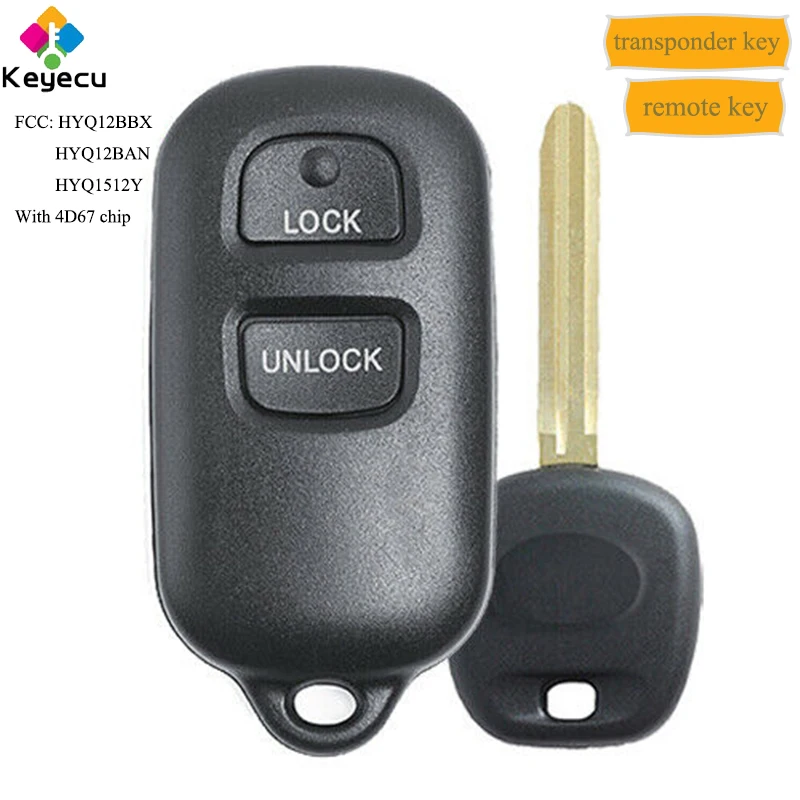 KEYECU Remote Control Car Key With 3B & Transponder Key With 4D67 Chip - FOB for Toyota FJ Cruiser 2007 08, Highlander 2004-2007
KEYECU Remote Control Car Key With 3B & Transponder Key With 4D67 Chip - FOB for Toyota FJ Cruiser 2007 08, Highlander 2004-2007