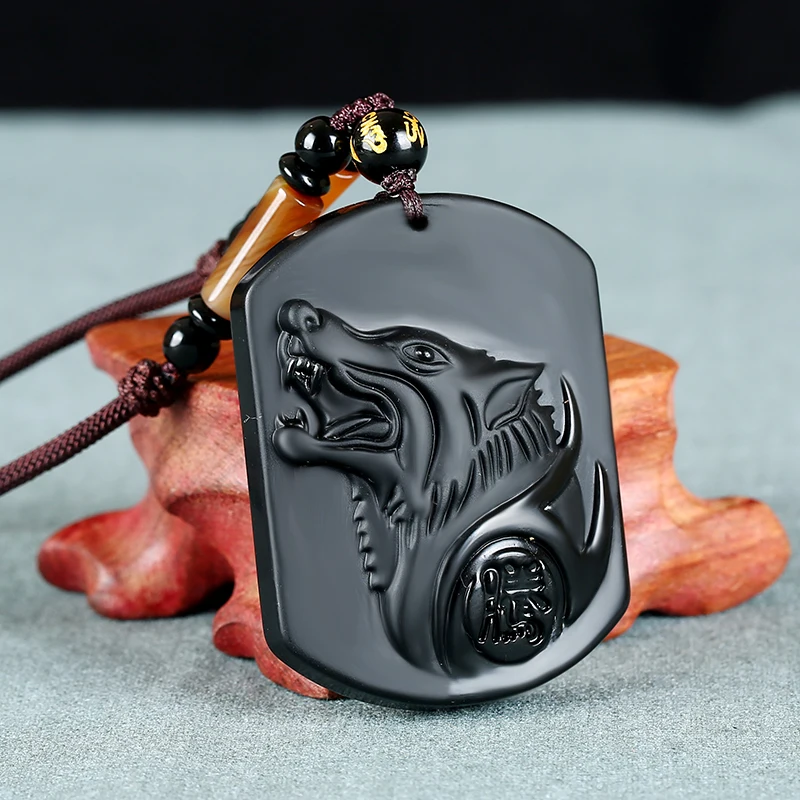 High Quality Natural Black Obsidian Carved Wolf Lucky Amulet Beads Pendant Necklace For Women Men Jewelry
High Quality Natural Black Obsidian Carved Wolf Lucky Amulet Beads Pendant Necklace For Women Men Jewelry