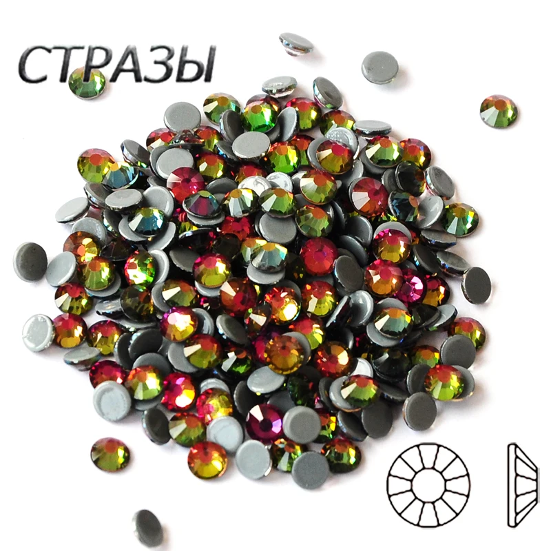 2058HF все размеры кристалла красоты 001VM горячей фиксации страз Flatback железа горного