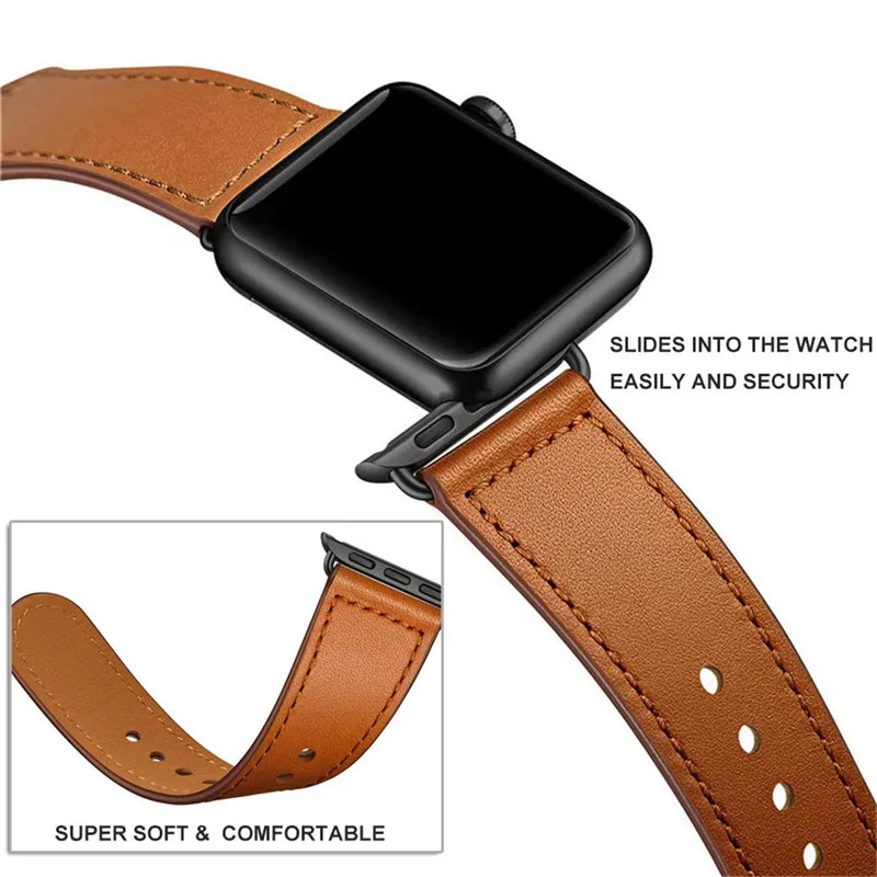 Ремешок из натуральной кожи в стиле ретро для Apple Watch 38 мм 40 ремешок часов VIOTOO 44