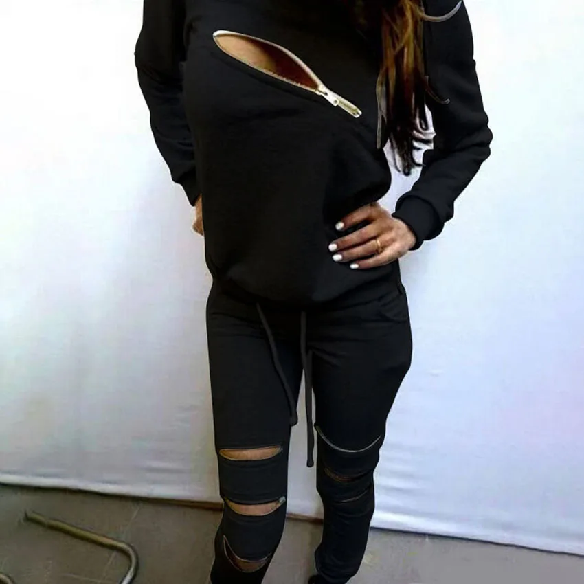New Fashion Zipper Hollow Out Sportswear Women Sweatsuit Female O-Neck Long Sleeve Women's Tracksuit 2 Piece Set Sweatshirt+Pant
New Fashion Zipper Hollow Out Sportswear Women Sweatsuit Female O-Neck Long Sleeve Women's Tracksuit 2 Piece Set Sweatshirt+Pant