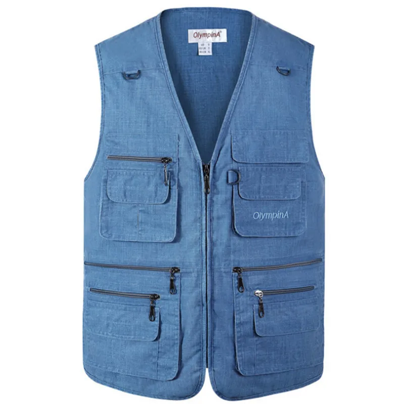 Mens Vests unloading waistcoat Sleeveless Jacket Cotton Multi Pocket Vest Male Coat Casual Fishing photography vest
Mens Vests unloading waistcoat Sleeveless Jacket Cotton Multi Pocket Vest Male Coat Casual Fishing photography vest