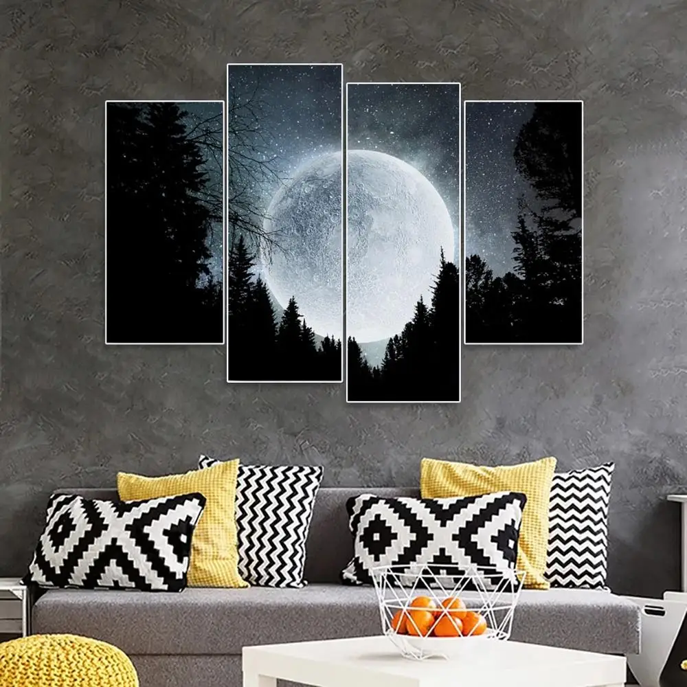 Canvas Painting Wall art moon night Pictures 4 Pcs abstract paintings art Wall poster prints home decoration for living room
Canvas Painting Wall art moon night Pictures 4 Pcs abstract paintings art Wall poster prints home decoration for living room