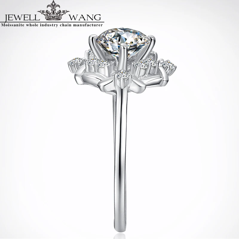 Jewellwang Moissanite Rings for Woman 1.00ct Carat 18K White Gold Lily Flower Original Design Wedding Ring Engagement Gift Girl
Jewellwang Moissanite Rings for Woman 1.00ct Carat 18K White Gold Lily Flower Original Design Wedding Ring Engagement Gift Girl