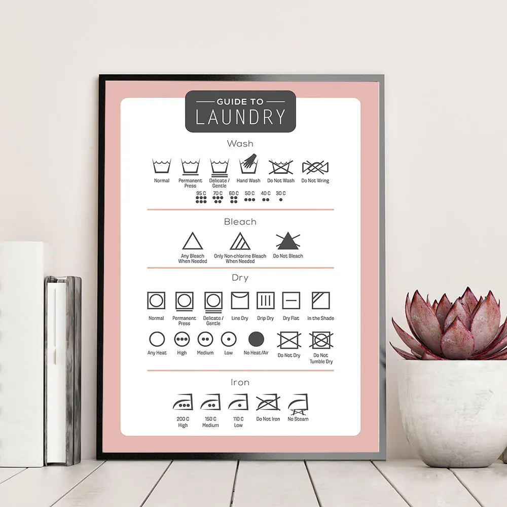 Laundry Guide Poster and Prints for Laundry Room Nordic Style Painting on The Wall Decorative Picture Black Metal Framed
Laundry Guide Poster and Prints for Laundry Room Nordic Style Painting on The Wall Decorative Picture Black Metal Framed