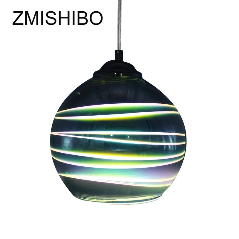 ZMISHIBO E27 LED Pendant Lamp 3D Colorful Streak Glass Drop Lights Chrome Lampshade 15/20CM Diameter Hanging Lamp For Bedroom
ZMISHIBO E27 LED Pendant Lamp 3D Colorful Streak Glass Drop Lights Chrome Lampshade 15/20CM Diameter Hanging Lamp For Bedroom