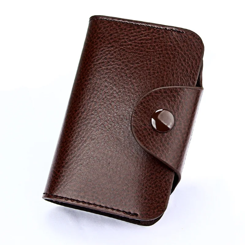 Genuine Leather Women Men Credit ID Card Holder Case Extendable Business Bank Cards Bag Small Wallet Coin Purse Carteira Mujer | Багаж и