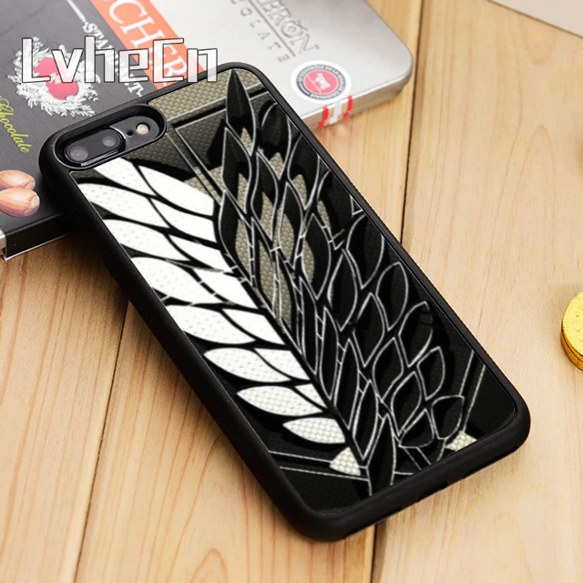 LvheCn чехол с логотипом из углеродного волокна атака на Титанов для iPhone 11 12 Pro X XR XS MAX