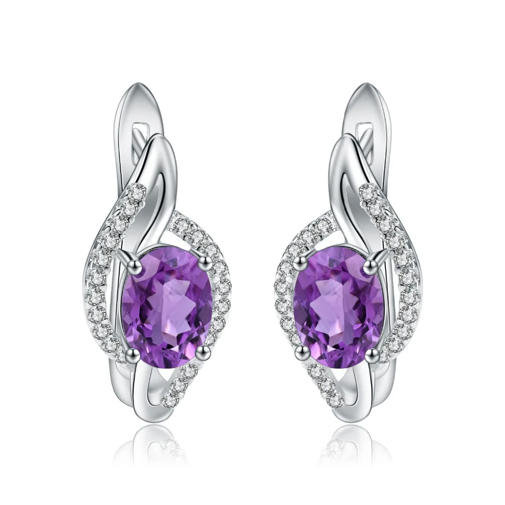 GEM'S BALLET 2.60Ct Natural Amethyst Gemstone Earrings Real Silver 925 Jewelry Elegant Stud Earrings For Women Girlfriend Gift
GEM'S BALLET 2.60Ct Natural Amethyst Gemstone Earrings Real Silver 925 Jewelry Elegant Stud Earrings For Women Girlfriend Gift