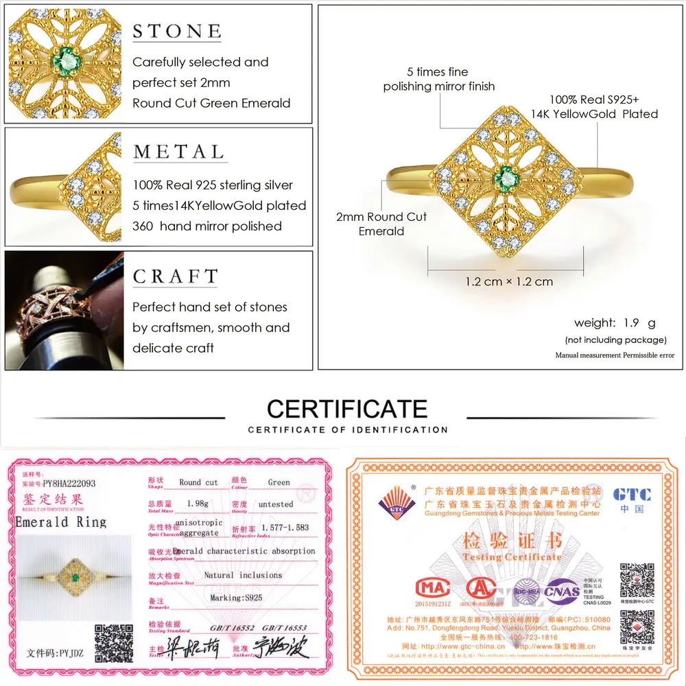LAMOON Jewelry Sets For Women Vintage S925 Sterling Silver 2mm Natural Emerald Gemstone Square Hollow Fine Jewelry Set V029-7
LAMOON Jewelry Sets For Women Vintage S925 Sterling Silver 2mm Natural Emerald Gemstone Square Hollow Fine Jewelry Set V029-7