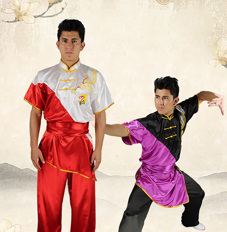 Unisex Double Colors Taiji Short Sleeve Clothing Embroidered Dragon Wushu Clothes Competition Show Changquan Jacket + Pants
Unisex Double Colors Taiji Short Sleeve Clothing Embroidered Dragon Wushu Clothes Competition Show Changquan Jacket + Pants