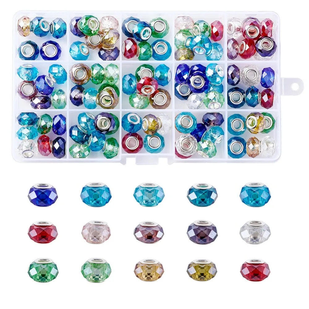 PandaHall 100pcs Crystal Glass European Bead Loose Spacer Beads DIY Jewelry Making Necklace Bracelet Large Hole Beads 9x14x14mm
PandaHall 100pcs Crystal Glass European Bead Loose Spacer Beads DIY Jewelry Making Necklace Bracelet Large Hole Beads 9x14x14mm