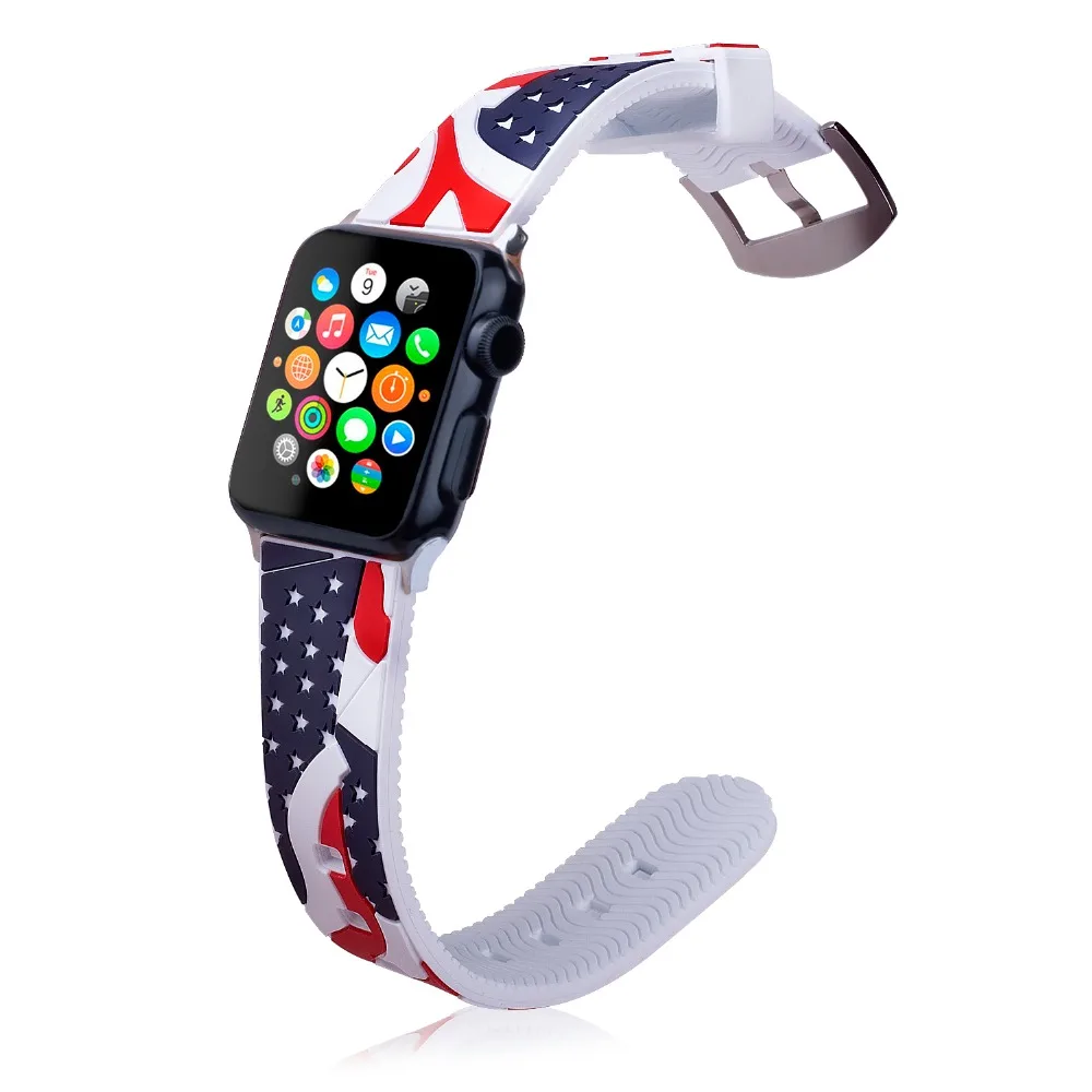 Outdoor Silicone Rubber Watch Band Strap for Apple 44MM 40MM 42MM 38MM Sport Bracelet Wristband iWatch Series 4 3 2 1 | Наручные часы