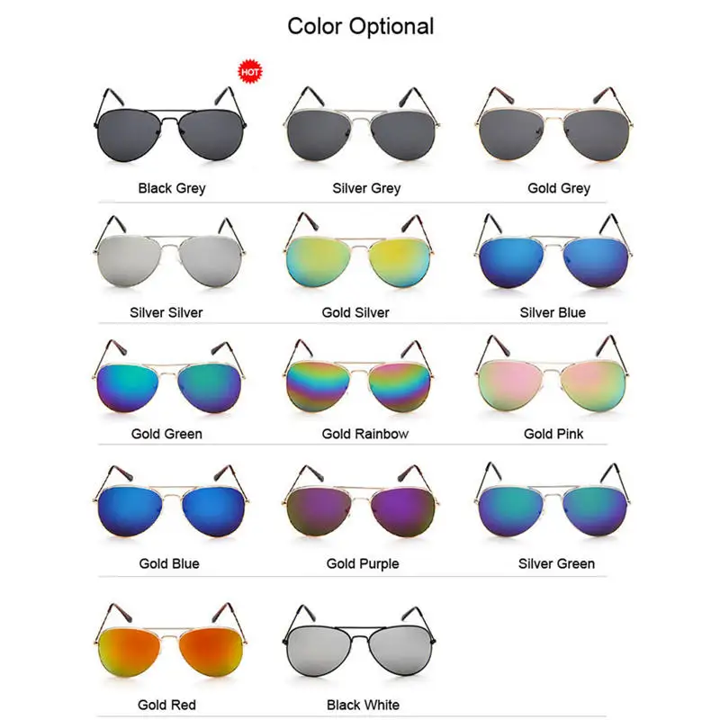 

2019 Classic Aviation Sunglasses Women Men Driving Eyewear Metal Frame Male Female Mirrors Coating Retro Sun Glasses UV400