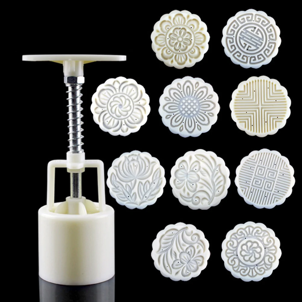 3D Flowers Mooncake Mold 1 Barrel+10 Stamps Set Hand Pressure Fondant Moon Cake Mould DIY Baking Accessories Cake Cutter Mold
3D Flowers Mooncake Mold 1 Barrel+10 Stamps Set Hand Pressure Fondant Moon Cake Mould DIY Baking Accessories Cake Cutter Mold
