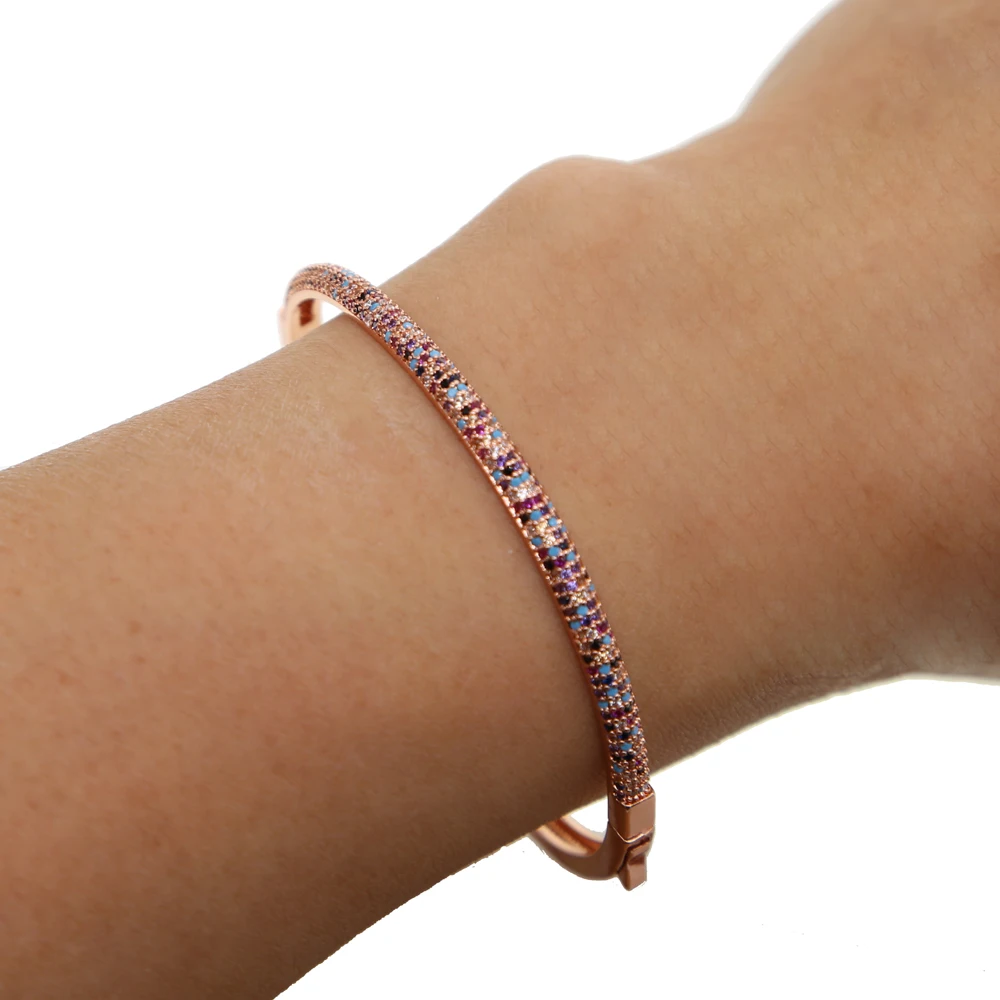 Luxury multi colored Top Quality Zircon Cuff Bangle For Women 18CM Size rose Gold Color Punk Bangles
Luxury multi colored Top Quality Zircon Cuff Bangle For Women 18CM Size rose Gold Color Punk Bangles
