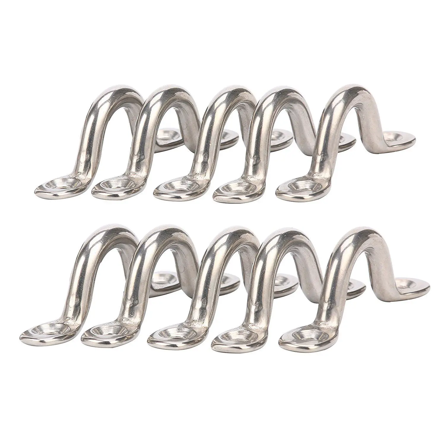 Brand New Pack of 10 Pad Eye, Eye Straps, Tie Down, Kayak Deck Loops, Tie Down Anchor Point, footman's loop FOR Kayak Canoe Rigg
Brand New Pack of 10 Pad Eye, Eye Straps, Tie Down, Kayak Deck Loops, Tie Down Anchor Point, footman's loop FOR Kayak Canoe Rigg
