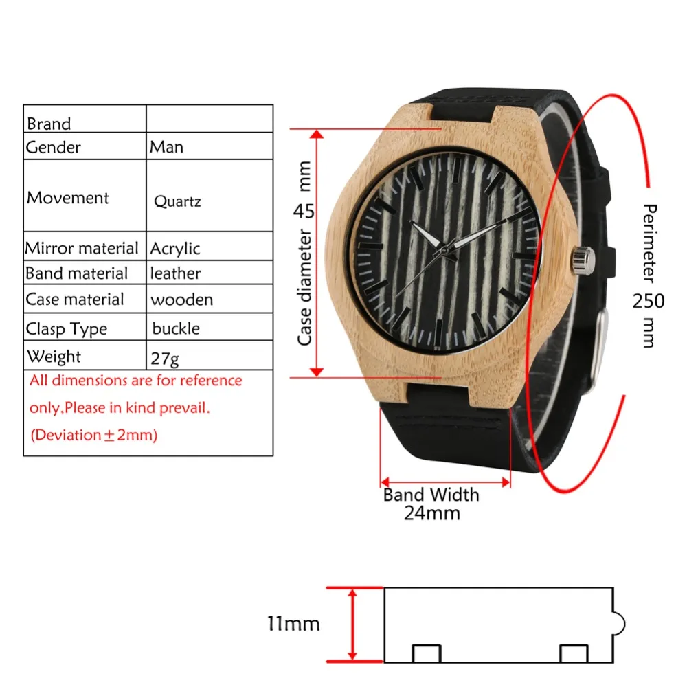 Creative Wooden Watches Men Leisure and Fashion Mens Watches Leather Black Band Men Wristwatches Wooden Quartz Sport Watch Men
Creative Wooden Watches Men Leisure and Fashion Mens Watches Leather Black Band Men Wristwatches Wooden Quartz Sport Watch Men