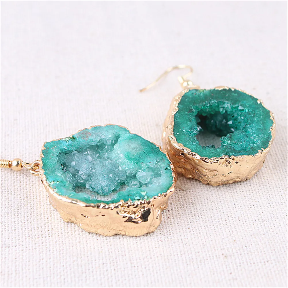 1 Pair Druza Slice Natural Stone Earring Gold Agat Agates Crystal Earring Pendant Earrings Female Jewelry
1 Pair Druza Slice Natural Stone Earring Gold Agat Agates Crystal Earring Pendant Earrings Female Jewelry