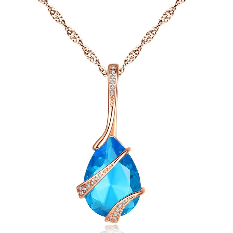 New design water drop shape hanging pendant necklace setting cubic zirconia water wave chain silver color necklace for women
New design water drop shape hanging pendant necklace setting cubic zirconia water wave chain silver color necklace for women