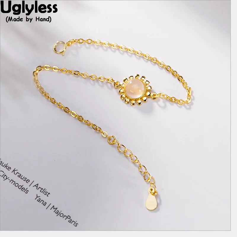 Uglyless 100% Real 925 Sterling Silver Handmade Sunflower Bracelets for Women Gold Plated Fine Jewelry Crystals Chains Bracelet
Uglyless 100% Real 925 Sterling Silver Handmade Sunflower Bracelets for Women Gold Plated Fine Jewelry Crystals Chains Bracelet