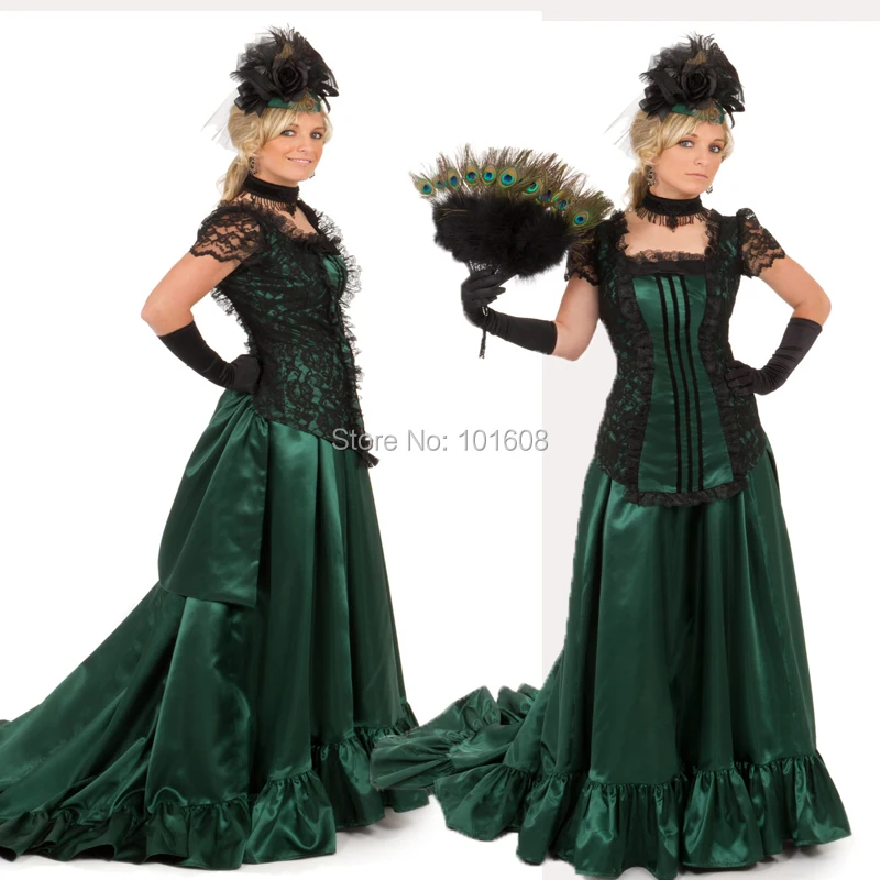 New Arrival!Retro Green Satin Vintage Costumes Victorian dresses Civil War Gown historical dresses Retro regency dress HL-110
New Arrival!Retro Green Satin Vintage Costumes Victorian dresses Civil War Gown historical dresses Retro regency dress HL-110