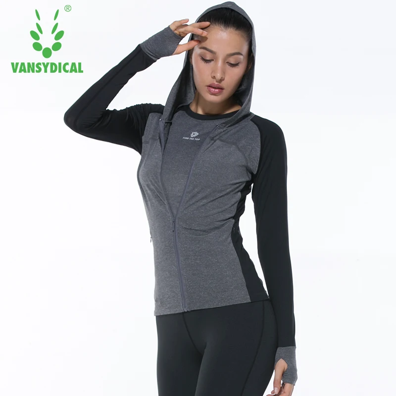 Женская спортивная куртка Vansydical быстросохнущие ветровки с капюшоном и длинным