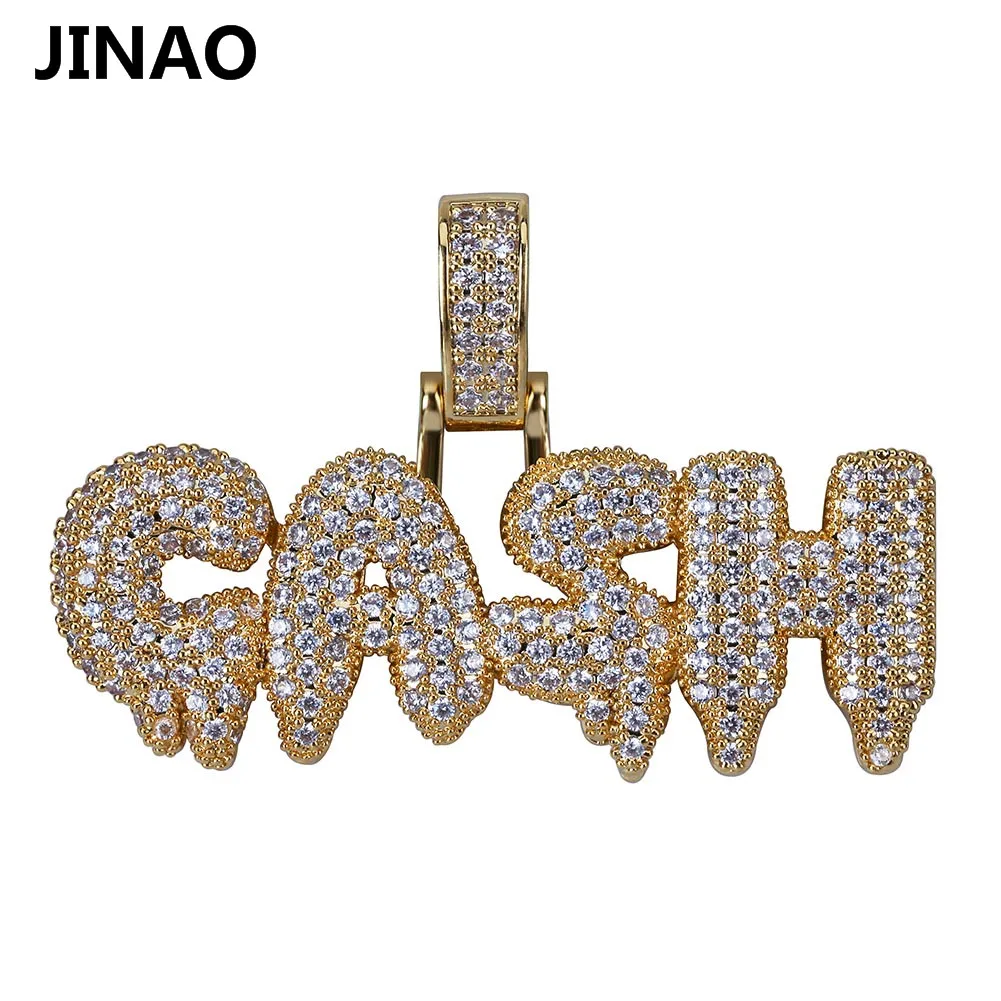 Ожерелье и подвеска JINAO в виде пузырчатой буквы золотистого серебристого цвета