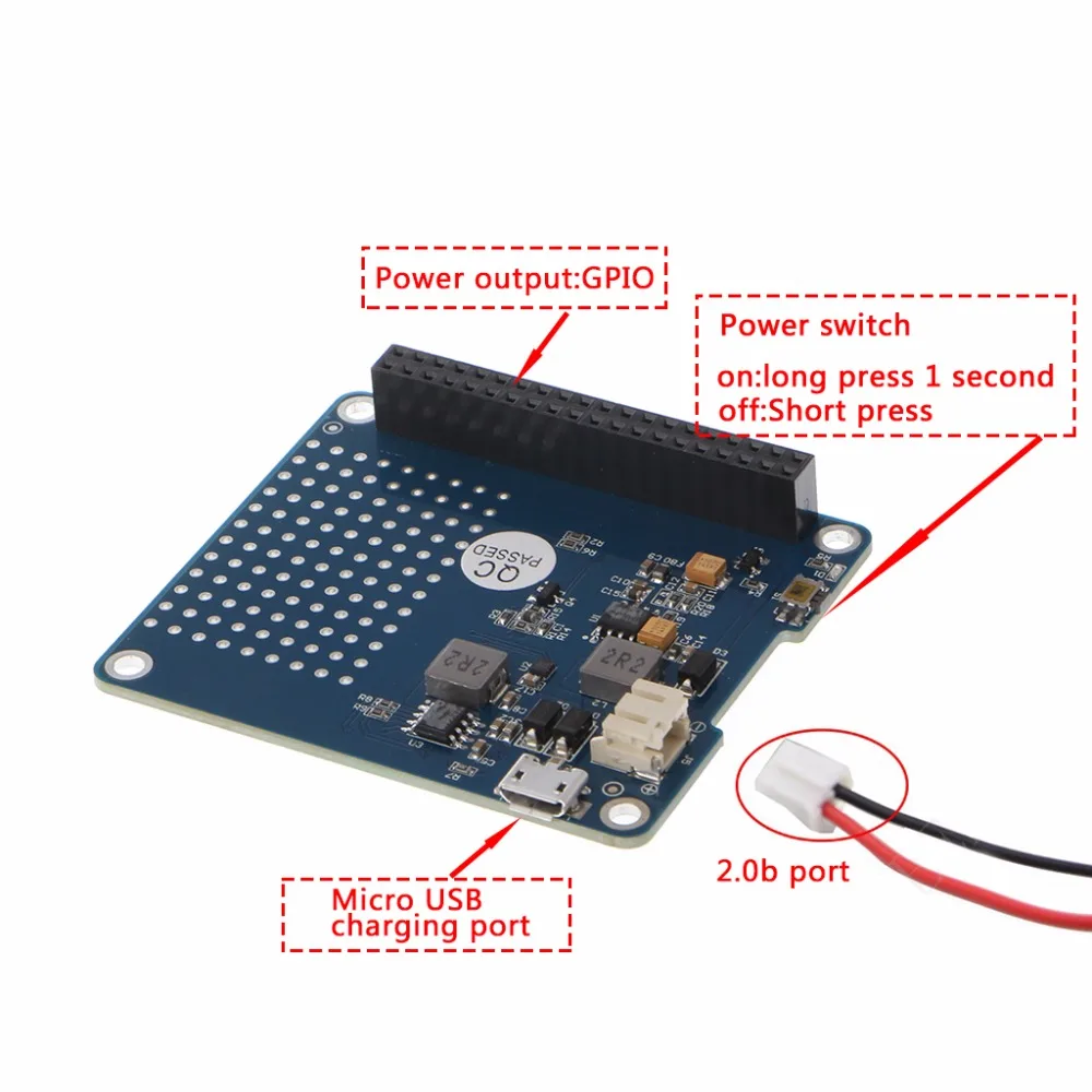 UPS HAT Board Module 2500mAh Lithium Battery For Raspberry Pi 3 Model B/Pi 2B/B+/A+ Whosale&Dropship