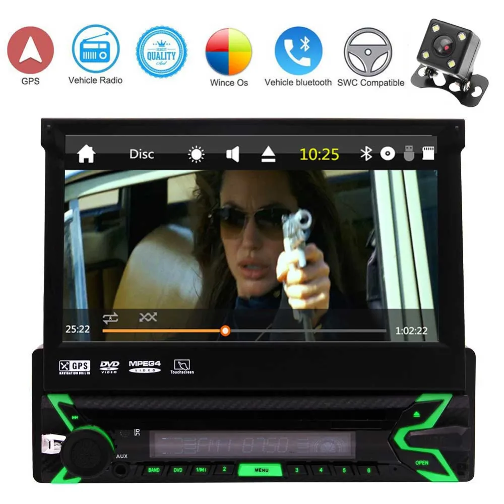 Стерео gps навигации 7 дюймов емкостный Сенсорный экран dvd-плеер в тире Съемная