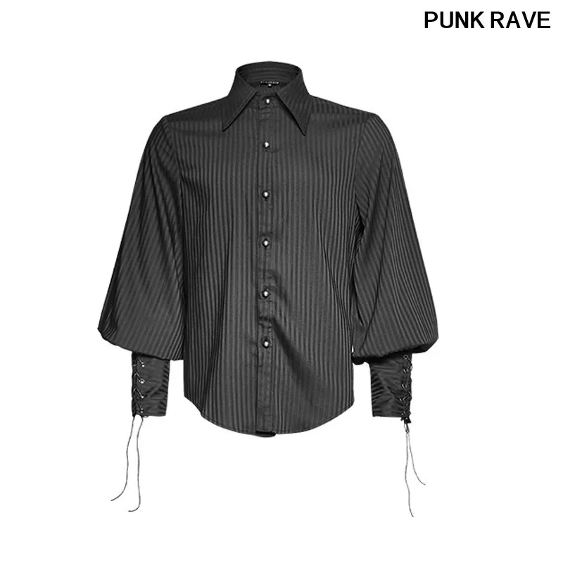 Steampunk loose full sleeve striped men shirt fashion noble party Tie the rope cuff blouse Punk Rave Y-719
Steampunk loose full sleeve striped men shirt fashion noble party Tie the rope cuff blouse Punk Rave Y-719