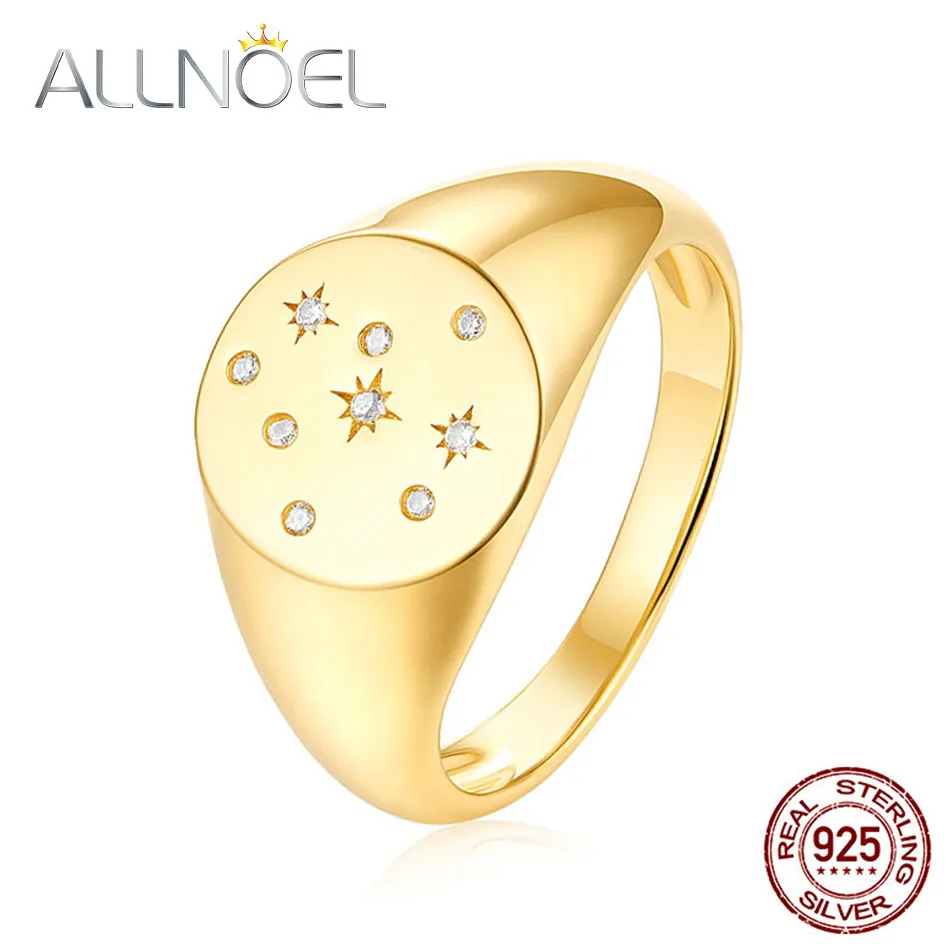 

Женское кольцо из стерлингового серебра 925 пробы ALLNOEL, серебряное кольцо с цирконием S925, 2 цвета, ювелирное изделие, 2019