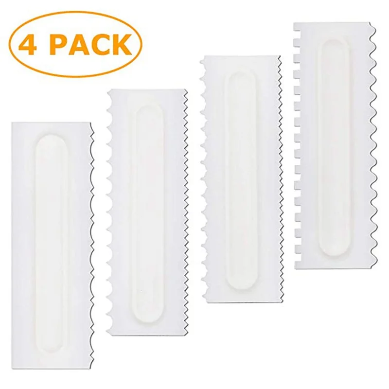 4 Pcs Cake Decorating Comb Icing Smoother Scraper Polisher Pastry Baking Mousse Butter Cream DIY Cake Edge Tools for Kitchen
4 Pcs Cake Decorating Comb Icing Smoother Scraper Polisher Pastry Baking Mousse Butter Cream DIY Cake Edge Tools for Kitchen