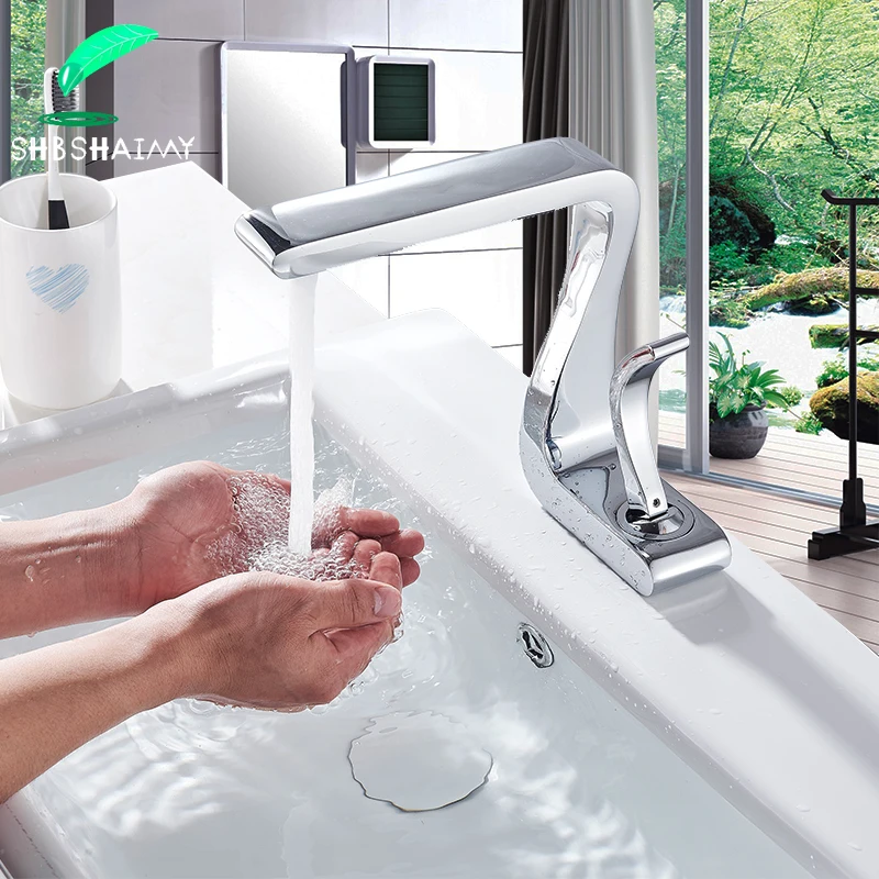 SHBSHAIMY Chrome Deck Mounted Basin Sink Faucet Swan Design Single Handle Cold Hot Water Mixer Bathroom Taps
SHBSHAIMY Chrome Deck Mounted Basin Sink Faucet Swan Design Single Handle Cold Hot Water Mixer Bathroom Taps