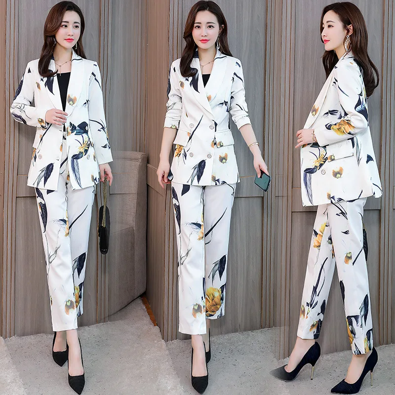 women's print suit jacket Spring blazer set women's casual pant suits female slim Office lady Blazers suits two-piece Sets
women's print suit jacket Spring blazer set women's casual pant suits female slim Office lady Blazers suits two-piece Sets