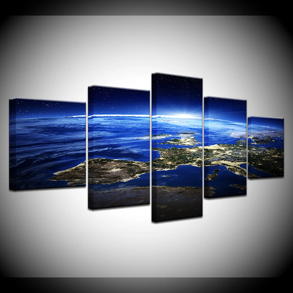 5 Panel/piece HD Print earth ocean modern wall posters Canvas Art Painting For home living room decoration