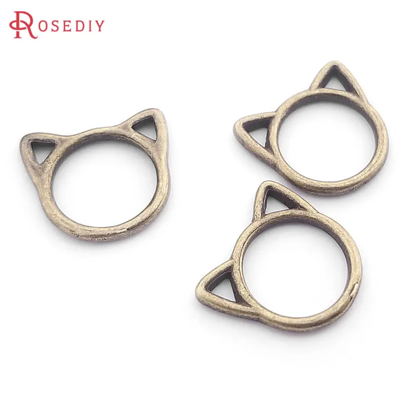 (29830)50PCS 19.5x17MM Antique Style Zinc Alloy Cat Rings Charms Pendants Diy Handmade Jewelry Findings Accessories | Украшения и