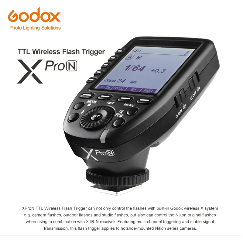 Godox Xpro-N i-TTL II Автоматический триггер для вспышки передатчик 1/8000s HSS 2,4G Беспроводная система X ЖК-экран триггер для камеры Nikon DSLR
Godox Xpro-N i-TTL II Автоматический триггер для вспышки передатчик 1/8000s HSS 2,4G Беспроводная система X ЖК-экран триггер для камеры Nikon DSLR