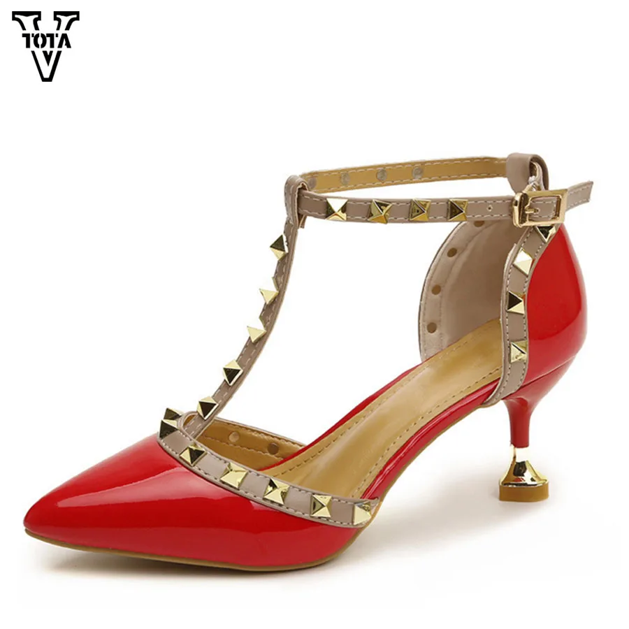 VTOTA Fashion Women Pumps Rivets Pointed Toe High Heels Sexy Sandals Thin Heel Women Shoes Ankle Strap High Heel Shoes FC
VTOTA Fashion Women Pumps Rivets Pointed Toe High Heels Sexy Sandals Thin Heel Women Shoes Ankle Strap High Heel Shoes FC