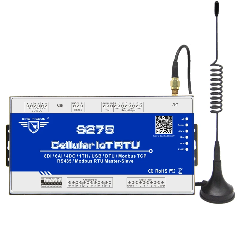 4G Cellular IoT Modbus Gateway Data Acquisition for Base Transceiver Stations Smart Meter PLC S275
4G Cellular IoT Modbus Gateway Data Acquisition for Base Transceiver Stations Smart Meter PLC S275