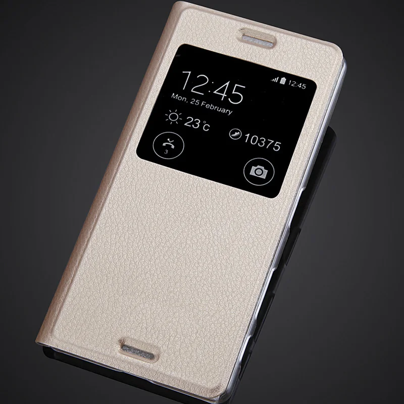 Роскошный чехол с большим окошком для Sony Xperia X F5122 F5121 Двойной защитный флип из