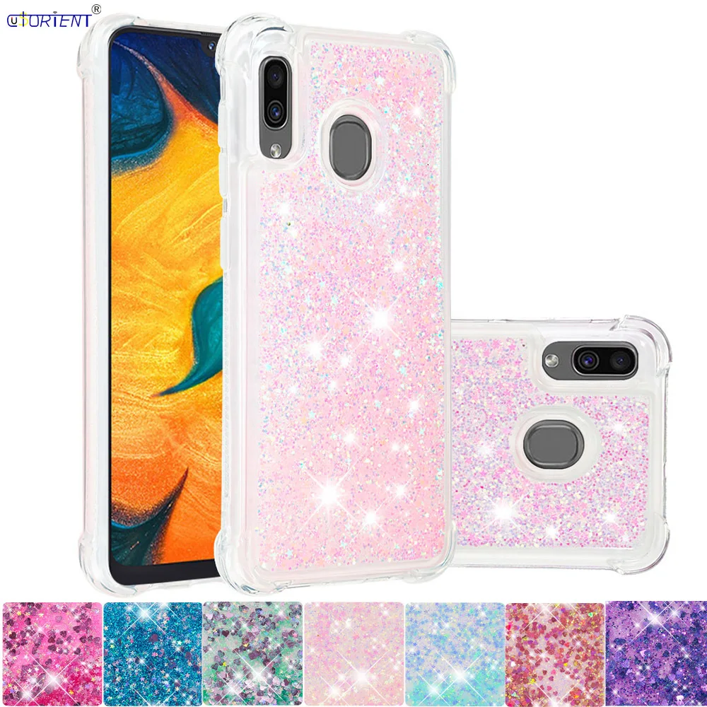 Блестящий бампер для Samsung Galaxy A20 A30 Wide4 блестящий чехол телефона милый мягкий с