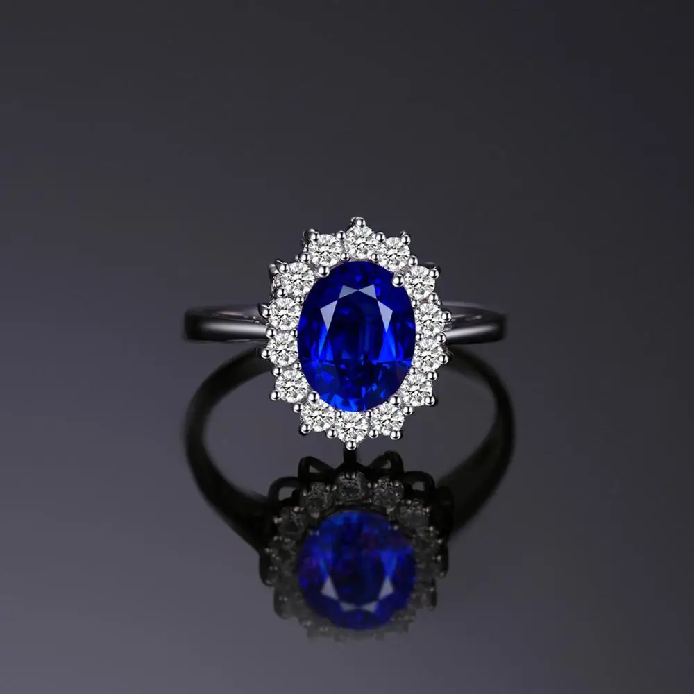 Женское кольцо с голубым сапфиром Jewelry Palace обручальное из серебра 925 пробы