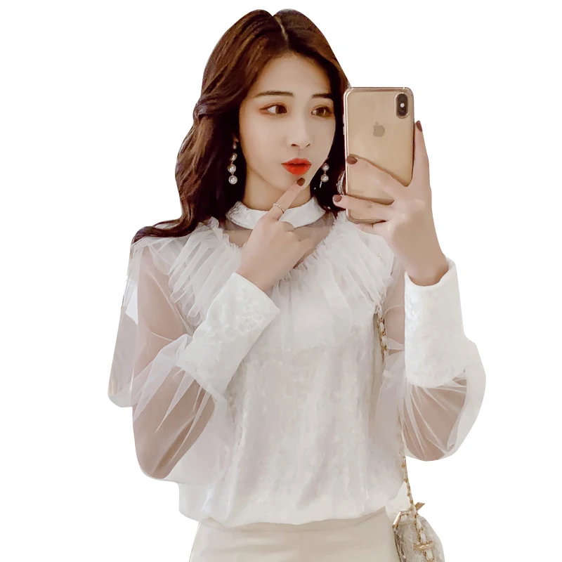 2021 spring new fashion shirt thin lantern sleeves lace bottoming shirt long sleeve wild loose beautiful women's shirt 2086 50
2021 spring new fashion shirt thin lantern sleeves lace bottoming shirt long sleeve wild loose beautiful women's shirt 2086 50